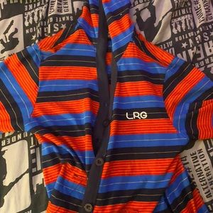 LRG Red blue black sweater size 12